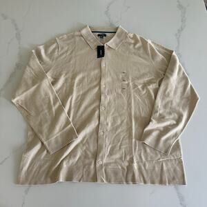 NWT Alfani Button Up Long Sleeve T-Shirt Sweater Size XXL